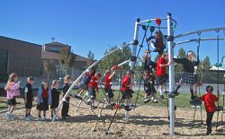 Playground equipment challenges students' abilities