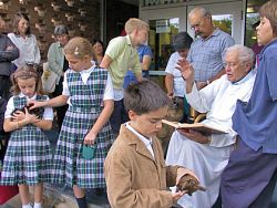 Animals are blessed in honor of St. Francis