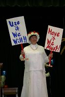 Women are encouraged to vote by suffragettes