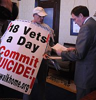 Barefoot advocate for veterans' treatment 