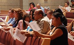 Diverse parishioners celebrate multilingual rosary