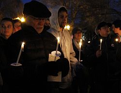Prayer circle for the homeless at Pioneer Park