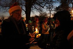 Prayer circle for the homeless at Pioneer Park