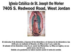 Celebraciones 2020 para la Virgen de Guadalupe