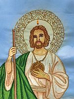 St. Jude Thaddeus devotional group has a new banner for their pilgrimage around the diocese