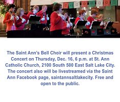 St. Ann's Bell Choir to ring in holiday cheer