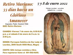 En enero se celebrar&aacute; un retiro Mariano
