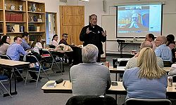 Bishop Solis speaks to deacon aspirants