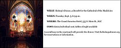 Bishop�s Dinner scheduled for Sept. 5