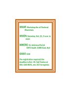 Music workshop for all pastoral musicians in the diocese will focus on communion hymns