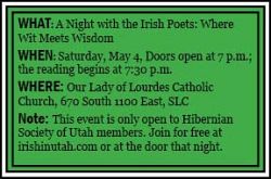 Our Lady of Lourdes Parish to host Irish poetry night