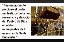 Reflexi&oacute;n del Obispo Solis sobre la procesi&oacute;n y Peregrinaje Eucar&iacute;stico Nacional