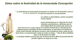 La festividad de la inmaculada Concepci&oacute;n es un d&iacute;a de Obligaci&oacute;n