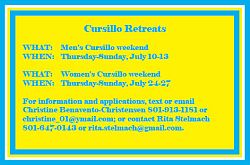 Men�s and women�s Cursillo weekends set for July