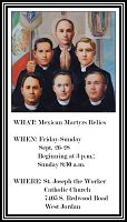 Relics of Mexican martyrs coming to St. Joseph the Worker