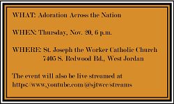 Utah to join national Eucharistic adoration event