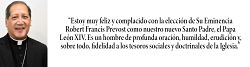 Declaraci&oacute;n del Reverend&iacute;simo Oscar A. Solis, Obispo de Salt Lake City, sobre el Papa Le&oacute;n XIV