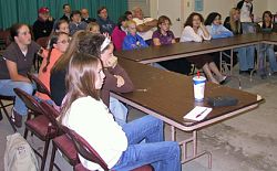 Inmates talk to a youth group about making choices