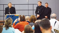 Bishop blesses new science and art center at Blessed Sacrament School