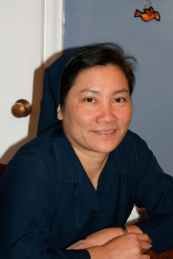 Sister knocks three times before the door is open