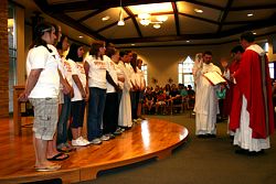 St. Catherine's Mass of the Holy Spirit moved off the grass
