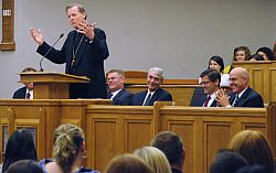 Bishop Wester visits Orem Institute of Religion