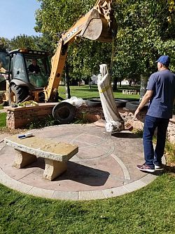 Statue from Huntsville monastery undergoes repairs