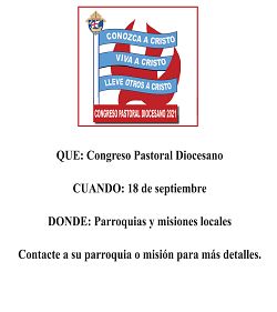Los ponentes del Congreso Pastoral Diocesano se enfocar&aacute;n en el ministerio de los laicos y en el liderazgo