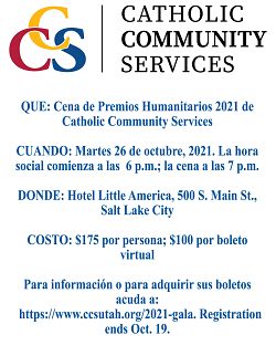 La cena de premios Humanitarios de CCS ser&aacute; en vivo, con la opci&oacute;n de verla desde casa