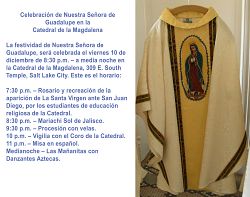 La Catedral de la Magdalena celebrar&aacute; el D&iacute;a de Nuestra Se�ora de Guadalupe con nuevas vestimentas
