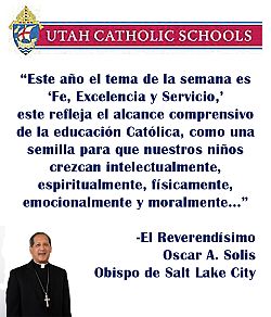 Semana nacional de Escuelas Cat&oacute;licas: Mensaje del Obispo Solis