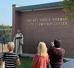 St. Vincent de Paul Parish names its faith formation center after retiring pastor