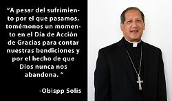 Mensaje de Acci&oacute;n de Gracias del Obispo Solis 