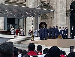 Concelebrating the funeral Mass of Pope Benedict