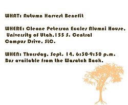 Upcoming fundraisers/Autumn Harvest Benefit