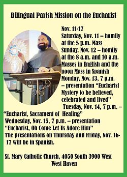 St. Mary Parish mission to focus on the Eucharist