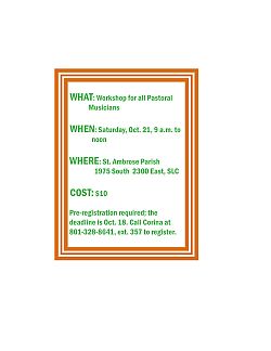 Music workshop for all pastoral musicians in the diocese will focus on communion hymns