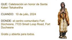 Planean celebraci&oacute;n para honrar a Santa Kateri Tekawitha 