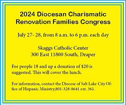 Charismatic Congress scheduled for July 27-28