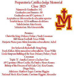 FELICIDADES Clase del 2025 Preparatoria Cat&oacute;lica Judge Memoria