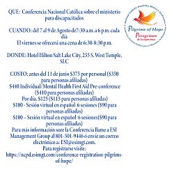 Conferencia Nacional Cat&oacute;lica sobre el ministerio para discapacitados tendr&aacute; sede en Salt Lake City