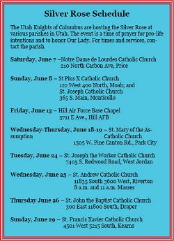 Utah Knights to host Silver Rose pro-life prayer pilgrimage