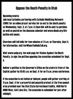 Utah Catholics oppose pending execution