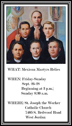 Relics of Mexican martyrs coming to St. Joseph the Worker
